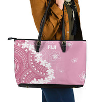 Bula Fiji Women's Day Leather Tote Bag Pink Masi Tapa