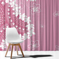 Bula Fiji Women's Day Window Curtain Pink Masi Tapa