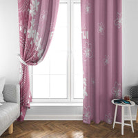 Bula Fiji Women's Day Window Curtain Pink Masi Tapa