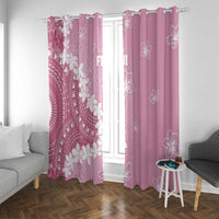 Bula Fiji Women's Day Window Curtain Pink Masi Tapa