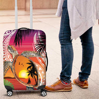 Polynesian Dreamy Turtle Luggage Cover Sunset Scenery LT7 Art - Polynesian Pride