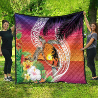 Polynesian Dreamy Turtle Quilt Sunset Scenery