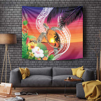 Polynesian Dreamy Turtle Tapestry Sunset Scenery
