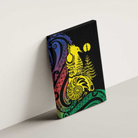 New Caledonia Kanaky Canvas Wall Art Stylized Fleche Faitiere With Kagu Bird