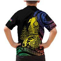 New Caledonia Kanaky Family Matching Mermaid Dress and Hawaiian Shirt Stylized Fleche Faitiere With Kagu Bird