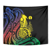 New Caledonia Kanaky Tapestry Stylized Fleche Faitiere With Kagu Bird