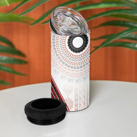 Bula Fiji Vintage Tapa 4 in 1 Can Cooler Tumbler Kaivity Masi Wave Motifs - Red