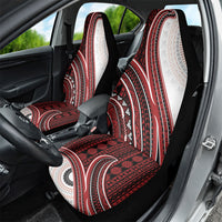 Bula Fiji Vintage Tapa Car Seat Cover Kaivity Masi Wave Motifs - Red LT7 - Polynesian Pride