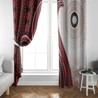 Bula Fiji Vintage Tapa Window Curtain Kaivity Masi Wave Motifs - Red LT7 - Polynesian Pride