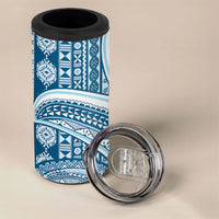 Bula Fiji Vintage Tapa 4 in 1 Can Cooler Tumbler Kaivity Masi Wave Motifs - Turquoise