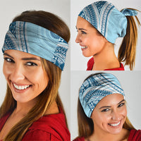 Bula Fiji Vintage Tapa Neck Gaiter Kaivity Masi Wave Motifs - Turquoise LT7 - Polynesian Pride