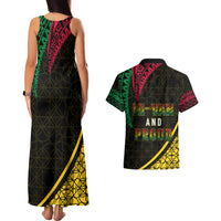 Personalised Vanuatu Couples Matching Tank Maxi Dress And Hawaiian Shirt Melanesian Sand Drawing Mixed - Ni Van and Proud LT7 - Polynesian Pride