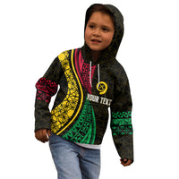 Personalised Vanuatu Kid Hoodie Melanesian Sand Drawing Mixed - Ni Van and Proud LT7 - Polynesian Pride