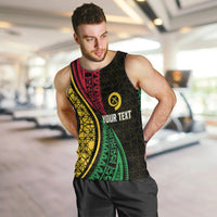 Personalised Vanuatu Men Tank Top Melanesian Sand Drawing Mixed - Ni Van and Proud LT7 - Polynesian Pride