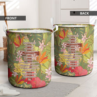 Mahalo Hawaii - Ka Pule a ka Haku Laundry Basket Tropical Flowers
