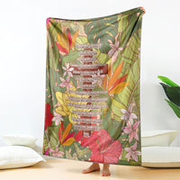 Mahalo Hawaii - Ka Pule a ka Haku Blanket Tropical Flowers