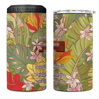 Mahalo Hawaii - Ka Pule a ka Haku 4 in 1 Can Cooler Tumbler Tropical Flowers