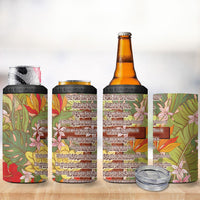 Mahalo Hawaii - Ka Pule a ka Haku 4 in 1 Can Cooler Tumbler Tropical Flowers