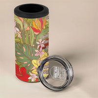 Mahalo Hawaii - Ka Pule a ka Haku 4 in 1 Can Cooler Tumbler Tropical Flowers