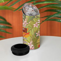 Mahalo Hawaii - Ka Pule a ka Haku 4 in 1 Can Cooler Tumbler Tropical Flowers