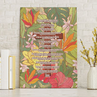 Mahalo Hawaii - Ka Pule a ka Haku Canvas Wall Art Tropical Flowers