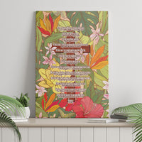 Mahalo Hawaii - Ka Pule a ka Haku Canvas Wall Art Tropical Flowers