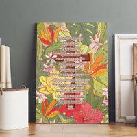 Mahalo Hawaii - Ka Pule a ka Haku Canvas Wall Art Tropical Flowers