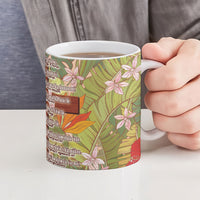 Mahalo Hawaii - Ka Pule a ka Haku Ceramic Mug Tropical Flowers