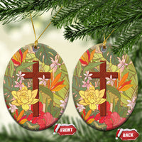Mahalo Hawaii - Ka Pule a ka Haku Ceramic Ornament Tropical Flowers