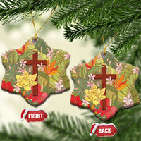 Mahalo Hawaii - Ka Pule a ka Haku Ceramic Ornament Tropical Flowers