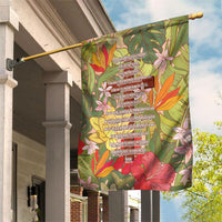Mahalo Hawaii - Ka Pule a ka Haku Garden Flag Tropical Flowers