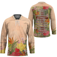 Mahalo Hawaii - Ka Pule a ka Haku Hockey Jersey Tropical Flowers