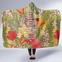 Mahalo Hawaii - Ka Pule a ka Haku Hooded Blanket Tropical Flowers