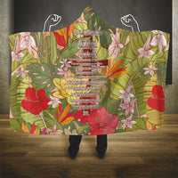 Mahalo Hawaii - Ka Pule a ka Haku Hooded Blanket Tropical Flowers