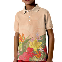 Mahalo Hawaii - Ka Pule a ka Haku Kid Polo Shirt Tropical Flowers