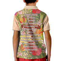 Mahalo Hawaii - Ka Pule a ka Haku Kid Polo Shirt Tropical Flowers