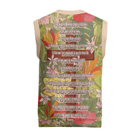 Mahalo Hawaii - Ka Pule a ka Haku Christmas Knitted V-Neck Vest Tropical Flowers