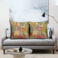 Mahalo Hawaii - Ka Pule a ka Haku Pillow Cover Tropical Flowers