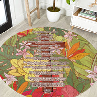 Mahalo Hawaii - Ka Pule a ka Haku Round Carpet Tropical Flowers
