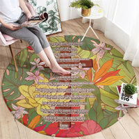 Mahalo Hawaii - Ka Pule a ka Haku Round Carpet Tropical Flowers