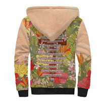 Mahalo Hawaii - Ka Pule a ka Haku Sherpa Hoodie Tropical Flowers