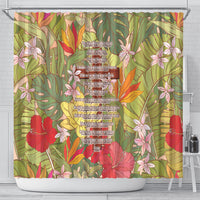 Mahalo Hawaii - Ka Pule a ka Haku Shower Curtain Tropical Flowers
