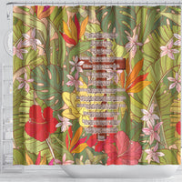 Mahalo Hawaii - Ka Pule a ka Haku Shower Curtain Tropical Flowers
