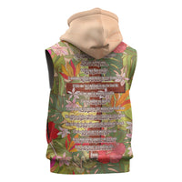 Mahalo Hawaii - Ka Pule a ka Haku Sleeveless Hoodie Tropical Flowers
