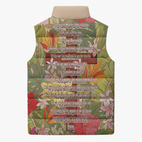 Mahalo Hawaii - Ka Pule a ka Haku Sleeveless Puffer Jacket Tropical Flowers