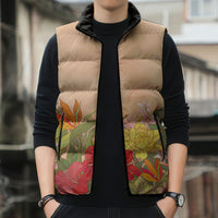 Mahalo Hawaii - Ka Pule a ka Haku Sleeveless Puffer Jacket Tropical Flowers