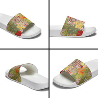 Mahalo Hawaii - Ka Pule a ka Haku Slide Sandals Tropical Flowers