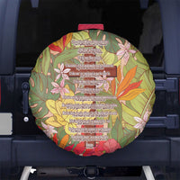 Mahalo Hawaii - Ka Pule a ka Haku Spare Tire Cover Tropical Flowers