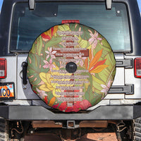 Mahalo Hawaii - Ka Pule a ka Haku Spare Tire Cover Tropical Flowers