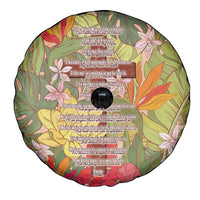 Mahalo Hawaii - Ka Pule a ka Haku Spare Tire Cover Tropical Flowers
